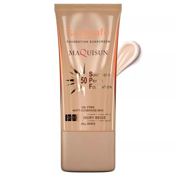 ضدافتاب کرم پودری و پرایمری SPF50  بژ عاجی NC10 سان سیف